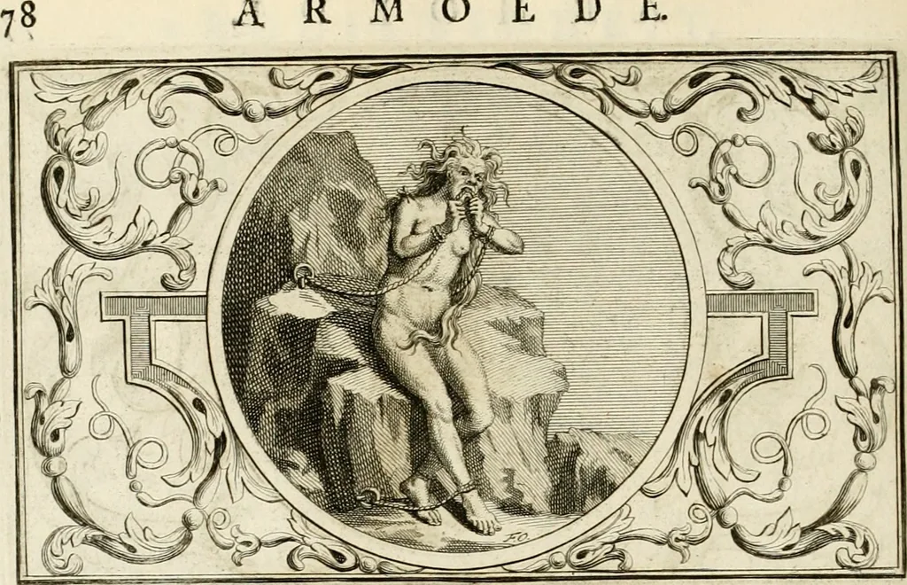 An illustration from Het groot natuur- en zedekundigh werelttoneel, of, Woordenboek van meer dan 1200 aeloude Egiptische, Grieksche en Romeinsche zinnebeelden of beeldenspraek ... : op nieu uit de oirsprongklyke schriften van Cezar Ripa, Zaratino Kastellini, Piërius Valerianus, Horus Apollo en andere ... getrokken in eene alphabetische ordre gebragt, met uitvoerige aenmerkingen en ophelderingen ... door een' ervaren taelen outheitkundigen, hebende voor het overige de uitmuntende dichter, Hubert Korneliszoon Poot dit werk ten opzichte van den text ... in klaer en zuiver Nederduitsch overgeschreven, en achte verscheide zinnebeelden dichtkundige toepassingen gestelt ; met fraeje kunstplaten versiert .., 1743, leaf 115