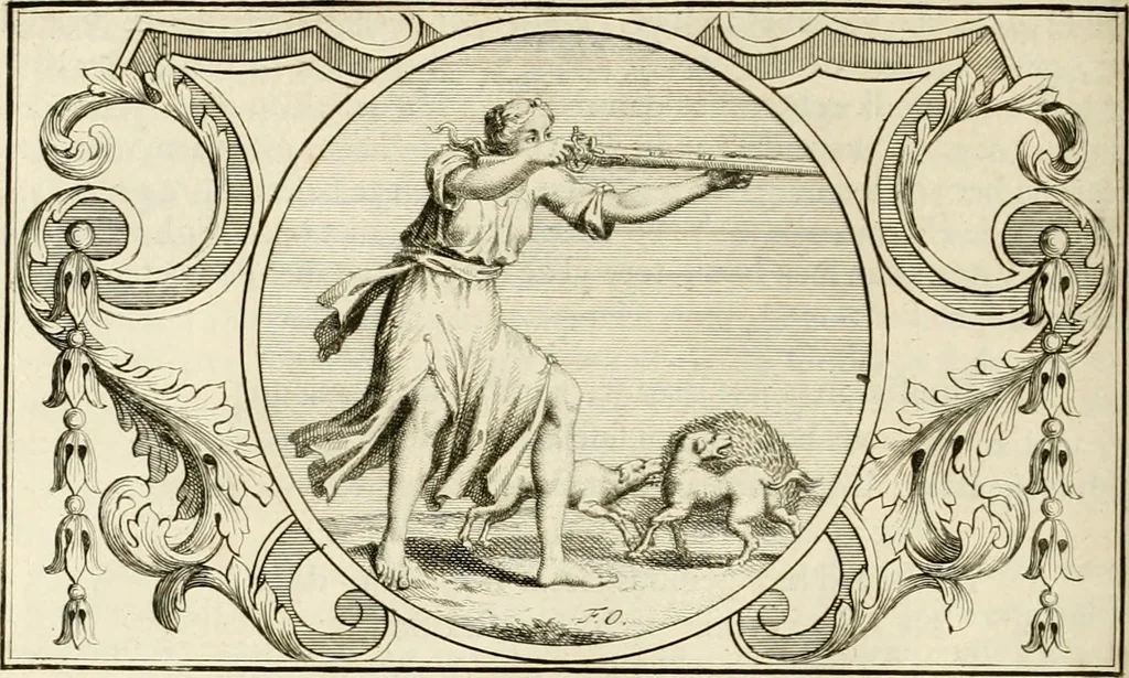 An illustration from Het groot natuur- en zedekundigh werelttoneel, of, Woordenboek van meer dan 1200 aeloude Egiptische, Grieksche en Romeinsche zinnebeelden of beeldenspraek ... : op nieu uit de oirsprongklyke schriften van Cezar Ripa, Zaratino Kastellini, Piërius Valerianus, Horus Apollo en andere ... getrokken in eene alphabetische ordre gebragt, met uitvoerige aenmerkingen en ophelderingen ... door een' ervaren taelen outheitkundigen, hebende voor het overige de uitmuntende dichter, Hubert Korneliszoon Poot dit werk ten opzichte van den text ... in klaer en zuiver Nederduitsch overgeschreven, en achte verscheide zinnebeelden dichtkundige toepassingen gestelt ; met fraeje kunstplaten versiert .., 1743, leaf 145