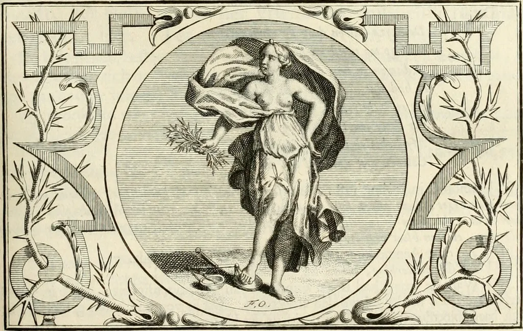 An illustration from Het groot natuur- en zedekundigh werelttoneel, of, Woordenboek van meer dan 1200 aeloude Egiptische, Grieksche en Romeinsche zinnebeelden of beeldenspraek ... : op nieu uit de oirsprongklyke schriften van Cezar Ripa, Zaratino Kastellini, Piërius Valerianus, Horus Apollo en andere ... getrokken in eene alphabetische ordre gebragt, met uitvoerige aenmerkingen en ophelderingen ... door een' ervaren taelen outheitkundigen, hebende voor het overige de uitmuntende dichter, Hubert Korneliszoon Poot dit werk ten opzichte van den text ... in klaer en zuiver Nederduitsch overgeschreven, en achte verscheide zinnebeelden dichtkundige toepassingen gestelt ; met fraeje kunstplaten versiert .., 1743, leaf 146