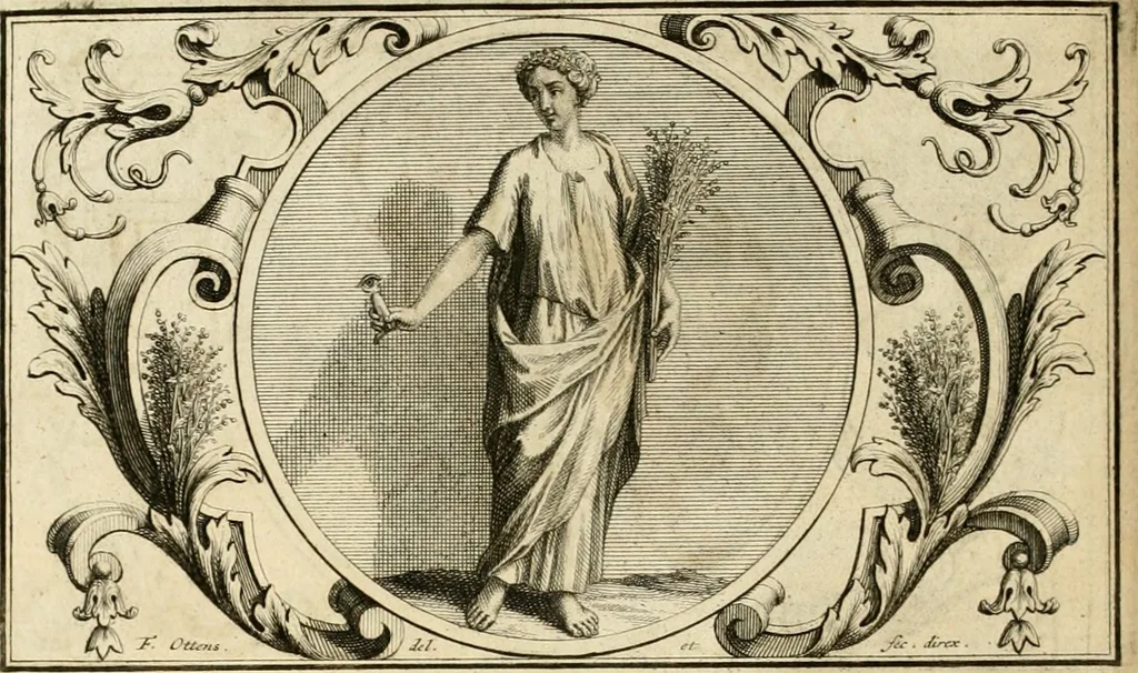 An illustration from Het groot natuur- en zedekundigh werelttoneel, of, Woordenboek van meer dan 1200 aeloude Egiptische, Grieksche en Romeinsche zinnebeelden of beeldenspraek ... : op nieu uit de oirsprongklyke schriften van Cezar Ripa, Zaratino Kastellini, Piërius Valerianus, Horus Apollo en andere ... getrokken in eene alphabetische ordre gebragt, met uitvoerige aenmerkingen en ophelderingen ... door een' ervaren taelen outheitkundigen, hebende voor het overige de uitmuntende dichter, Hubert Korneliszoon Poot dit werk ten opzichte van den text ... in klaer en zuiver Nederduitsch overgeschreven, en achte verscheide zinnebeelden dichtkundige toepassingen gestelt ; met fraeje kunstplaten versiert .., 1743, leaf 191