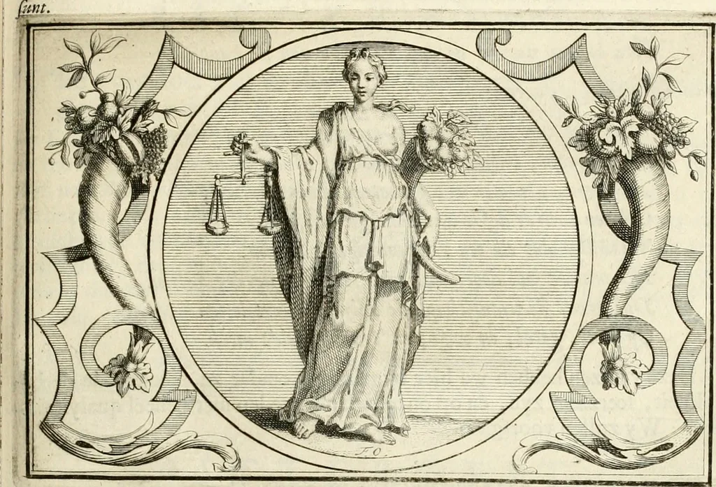 An illustration from Het groot natuur- en zedekundigh werelttoneel, of, Woordenboek van meer dan 1200 aeloude Egiptische, Grieksche en Romeinsche zinnebeelden of beeldenspraek ... : op nieu uit de oirsprongklyke schriften van Cezar Ripa, Zaratino Kastellini, Piërius Valerianus, Horus Apollo en andere ... getrokken in eene alphabetische ordre gebragt, met uitvoerige aenmerkingen en ophelderingen ... door een' ervaren taelen outheitkundigen, hebende voor het overige de uitmuntende dichter, Hubert Korneliszoon Poot dit werk ten opzichte van den text ... in klaer en zuiver Nederduitsch overgeschreven, en achte verscheide zinnebeelden dichtkundige toepassingen gestelt ; met fraeje kunstplaten versiert .., 1743, leaf 240