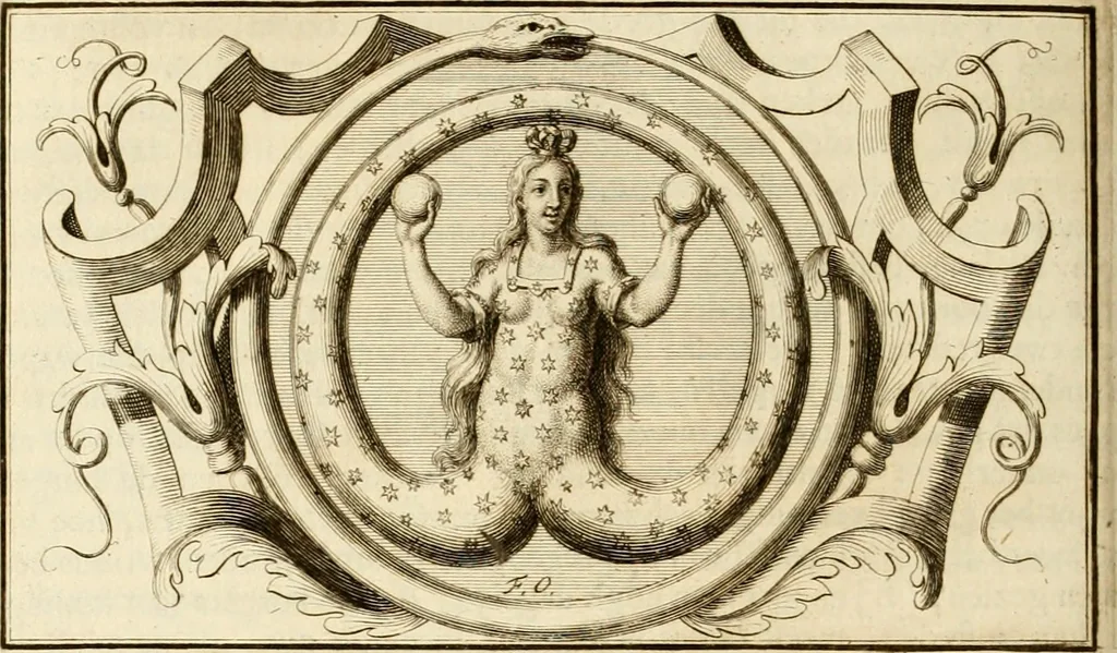 An illustration from Het groot natuur- en zedekundigh werelttoneel, of, Woordenboek van meer dan 1200 aeloude Egiptische, Grieksche en Romeinsche zinnebeelden of beeldenspraek ... : op nieu uit de oirsprongklyke schriften van Cezar Ripa, Zaratino Kastellini, Piërius Valerianus, Horus Apollo en andere ... getrokken in eene alphabetische ordre gebragt, met uitvoerige aenmerkingen en ophelderingen ... door een' ervaren taelen outheitkundigen, hebende voor het overige de uitmuntende dichter, Hubert Korneliszoon Poot dit werk ten opzichte van den text ... in klaer en zuiver Nederduitsch overgeschreven, en achte verscheide zinnebeelden dichtkundige toepassingen gestelt ; met fraeje kunstplaten versiert .., 1743, leaf 419