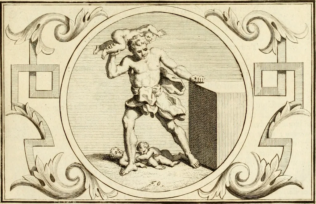 An illustration from Het groot natuur- en zedekundigh werelttoneel, of, Woordenboek van meer dan 1200 aeloude Egiptische, Grieksche en Romeinsche zinnebeelden of beeldenspraek ... : op nieu uit de oirsprongklyke schriften van Cezar Ripa, Zaratino Kastellini, Piërius Valerianus, Horus Apollo en andere ... getrokken in eene alphabetische ordre gebragt, met uitvoerige aenmerkingen en ophelderingen ... door een' ervaren taelen outheitkundigen, hebende voor het overige de uitmuntende dichter, Hubert Korneliszoon Poot dit werk ten opzichte van den text ... in klaer en zuiver Nederduitsch overgeschreven, en achte verscheide zinnebeelden dichtkundige toepassingen gestelt ; met fraeje kunstplaten versiert .., 1743, leaf 458