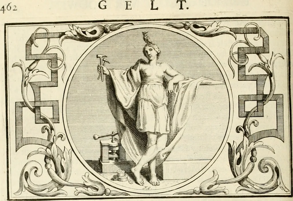 An illustration from Het groot natuur- en zedekundigh werelttoneel, of, Woordenboek van meer dan 1200 aeloude Egiptische, Grieksche en Romeinsche zinnebeelden of beeldenspraek ... : op nieu uit de oirsprongklyke schriften van Cezar Ripa, Zaratino Kastellini, Piërius Valerianus, Horus Apollo en andere ... getrokken in eene alphabetische ordre gebragt, met uitvoerige aenmerkingen en ophelderingen ... door een' ervaren taelen outheitkundigen, hebende voor het overige de uitmuntende dichter, Hubert Korneliszoon Poot dit werk ten opzichte van den text ... in klaer en zuiver Nederduitsch overgeschreven, en achte verscheide zinnebeelden dichtkundige toepassingen gestelt ; met fraeje kunstplaten versiert .., 1743, leaf 497