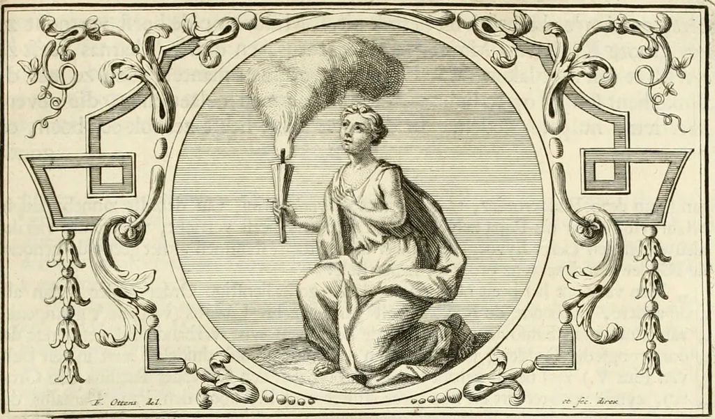 An illustration from Het groot natuur- en zedekundigh werelttoneel, of, Woordenboek van meer dan 1200 aeloude Egiptische, Grieksche en Romeinsche zinnebeelden of beeldenspraek ... : op nieu uit de oirsprongklyke schriften van Cezar Ripa, Zaratino Kastellini, Piërius Valerianus, Horus Apollo en andere ... getrokken in eene alphabetische ordre gebragt, met uitvoerige aenmerkingen en ophelderingen ... door een' ervaren taelen outheitkundigen, hebende voor het overige de uitmuntende dichter, Hubert Korneliszoon Poot dit werk ten opzichte van den text ... in klaer en zuiver Nederduitsch overgeschreven, en achte verscheide zinnebeelden dichtkundige toepassingen gestelt ; met fraeje kunstplaten versiert .., 1743, leaf 556
