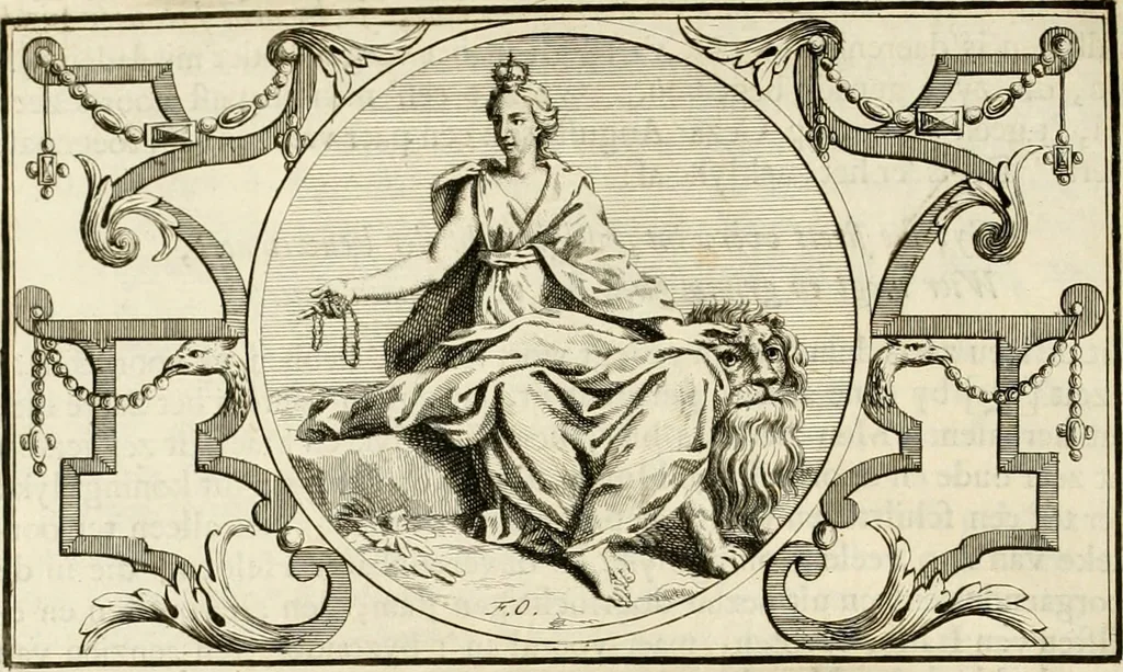 An illustration from Het groot natuur- en zedekundigh werelttoneel, of, Woordenboek van meer dan 1200 aeloude Egiptische, Grieksche en Romeinsche zinnebeelden of beeldenspraek ... : op nieu uit de oirsprongklyke schriften van Cezar Ripa, Zaratino Kastellini, Piërius Valerianus, Horus Apollo en andere ... getrokken in eene alphabetische ordre gebragt, met uitvoerige aenmerkingen en ophelderingen ... door een' ervaren taelen outheitkundigen, hebende voor het overige de uitmuntende dichter, Hubert Korneliszoon Poot dit werk ten opzichte van den text ... in klaer en zuiver Nederduitsch overgeschreven, en achte verscheide zinnebeelden dichtkundige toepassingen gestelt ; met fraeje kunstplaten versiert .., 1743, leaf 591