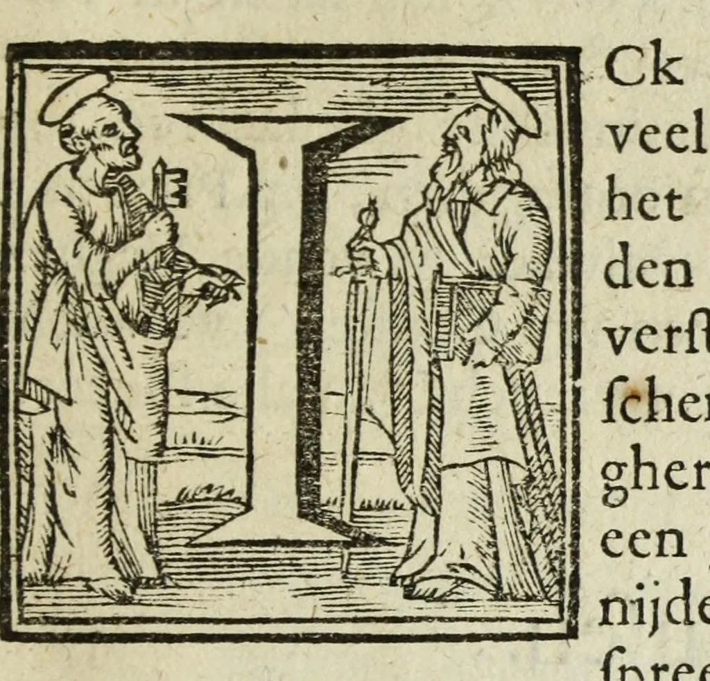 An illustration from Het gulden cabinet vande edel vry schilder const : inhoudende den lof vande vermarste schilders, architecte, beldthowers, ende plaetsnyders, van dese eeuw, 1662, leaf 17