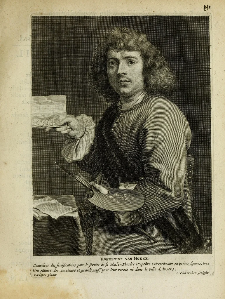 An illustration from Het gulden cabinet vande edel vry schilder const : inhoudende den lof vande vermarste schilders, architecte, beldthowers, ende plaetsnyders, van dese eeuw, 1662, leaf 345