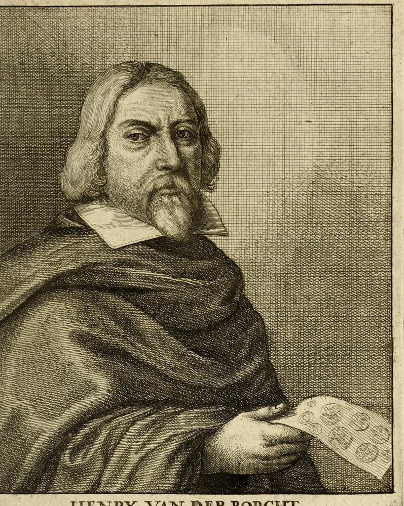 An illustration from Het gulden cabinet van de edele vry schilder-const : ontsloten door den lanck ghewenschten vrede tusschen de twee machtighe croonen van Spaignien en Vrancryck : waer-inne begrepen is den ontsterffe-lijcken loff vande vermaerste constiminnende geesten ende schilders van dese eeuw, hier inne meest naer het leven af-gebeldt, verciert met veel vermakelijcke rijmen ende spreucken, 1662, leaf 135