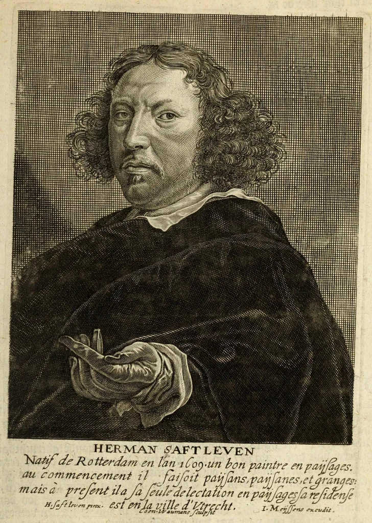An illustration from Het gulden cabinet van de edele vry schilder-const : ontsloten door den lanck ghewenschten vrede tusschen de twee machtighe croonen van Spaignien en Vrancryck : waer-inne begrepen is den ontsterffe-lijcken loff vande vermaerste constiminnende geesten ende schilders van dese eeuw, hier inne meest naer het leven af-gebeldt, verciert met veel vermakelijcke rijmen ende spreucken, 1662, leaf 289