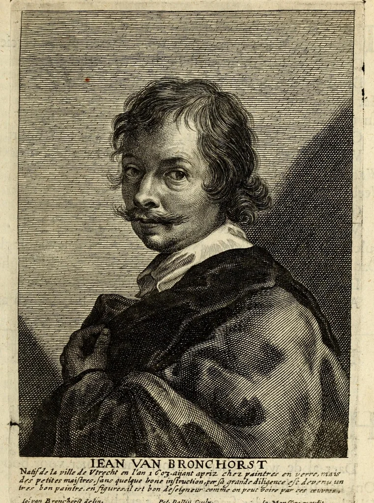 An illustration from Het gulden cabinet van de edele vry schilder-const : ontsloten door den lanck ghewenschten vrede tusschen de twee machtighe croonen van Spaignien en Vrancryck : waer-inne begrepen is den ontsterffe-lijcken loff vande vermaerste constiminnende geesten ende schilders van dese eeuw, hier inne meest naer het leven af-gebeldt, verciert met veel vermakelijcke rijmen ende spreucken, 1662, leaf 293