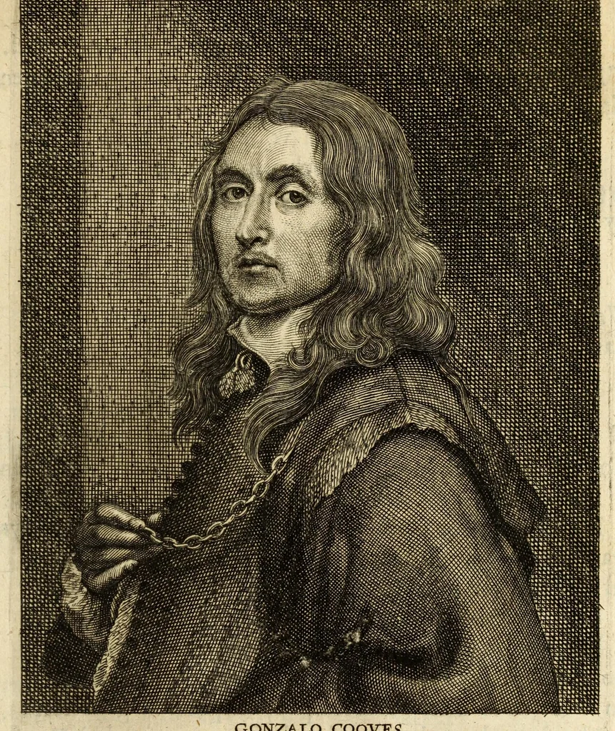 An illustration from Het gulden cabinet van de edele vry schilder-const : ontsloten door den lanck ghewenschten vrede tusschen de twee machtighe croonen van Spaignien en Vrancryck : waer-inne begrepen is den ontsterffe-lijcken loff vande vermaerste constiminnende geesten ende schilders van dese eeuw, hier inne meest naer het leven af-gebeldt, verciert met veel vermakelijcke rijmen ende spreucken, 1662, leaf 331