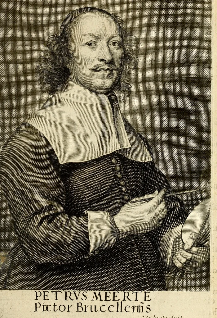 An illustration from Het gulden cabinet van de edele vry schilder-const : ontsloten door den lanck ghewenschten vrede tusschen de twee machtighe croonen van Spaignien en Vrancryck : waer-inne begrepen is den ontsterffe-lijcken loff vande vermaerste constiminnende geesten ende schilders van dese eeuw, hier inne meest naer het leven af-gebeldt, verciert met veel vermakelijcke rijmen ende spreucken, 1662, leaf 367