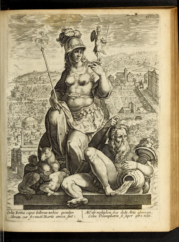 An illustration from Het gulden cabinet van de edele vry schilder-const : ontsloten door den lanck ghewenschten vrede tusschen de twee machtighe croonen van Spaignien en Vrancryck : waer-inne begrepen is den ontsterffe-lijcken loff vande vermaerste constiminnende geesten ende schilders van dese eeuw, hier inne meest naer het leven af-gebeldt, verciert met veel vermakelijcke rijmen ende spreucken, 1662, leaf 407