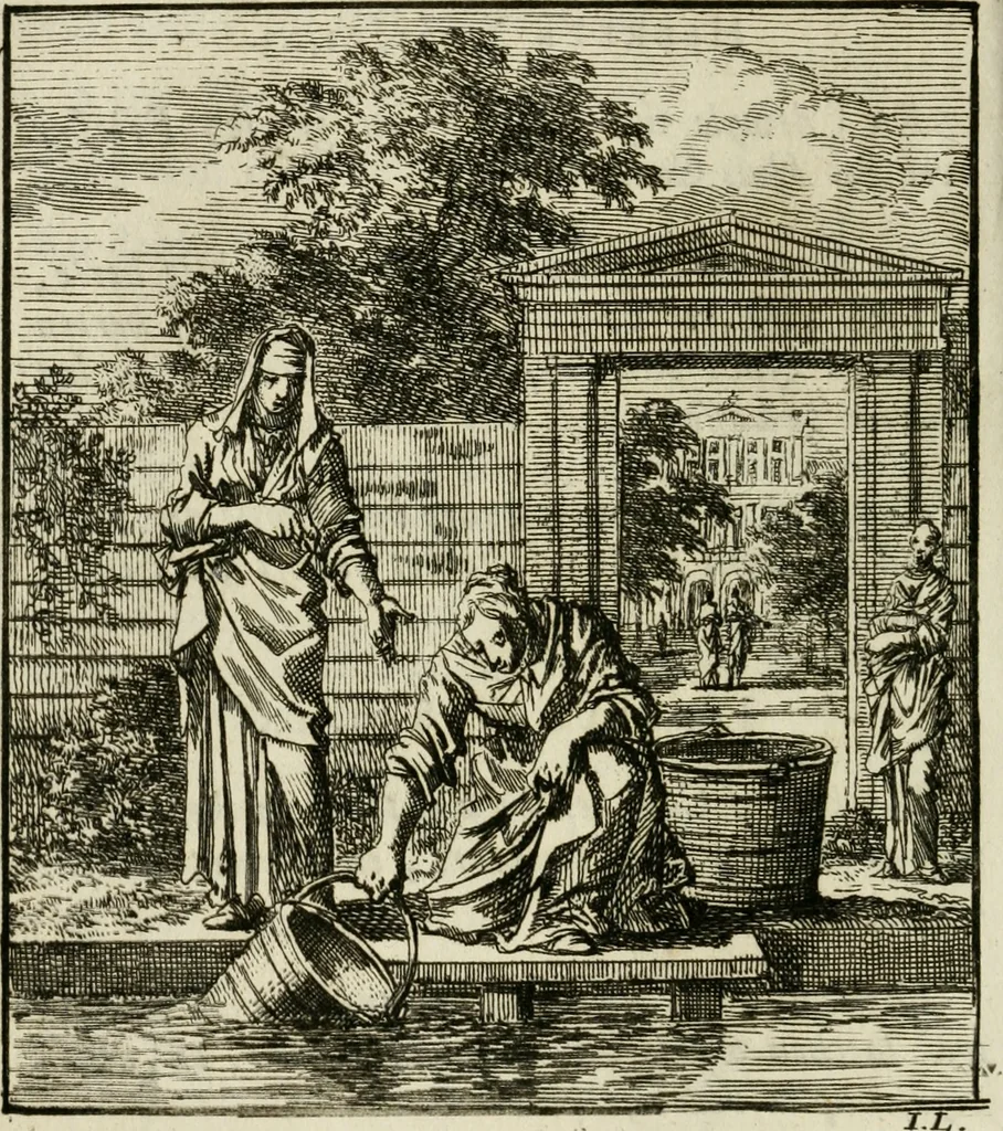 An illustration from Het leerzaam huisraad : vertoond in vyftig konstige figuuren, met godlyke spreuken en stichtelyke verzen, 1731, leaf 101