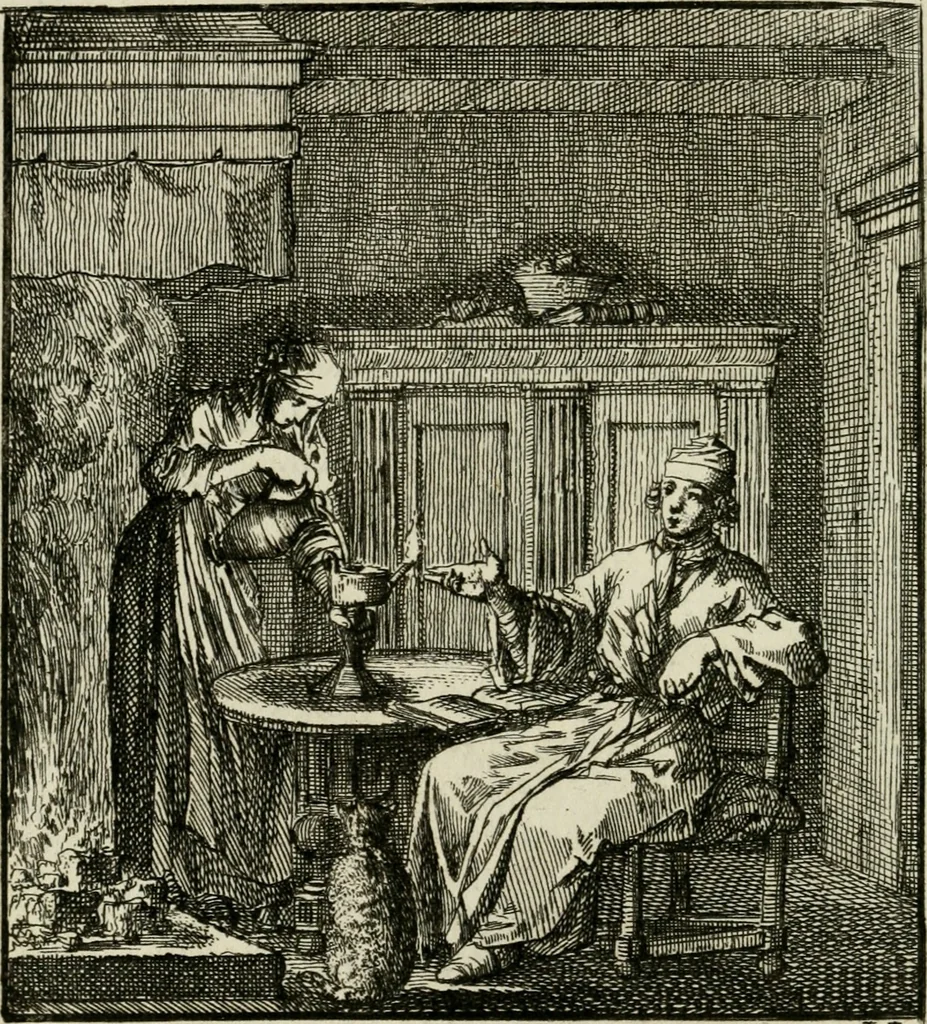 An illustration from Het leerzaam huisraad : vertoond in vyftig konstige figuuren, met godlyke spreuken en stichtelyke verzen, 1731, leaf 103