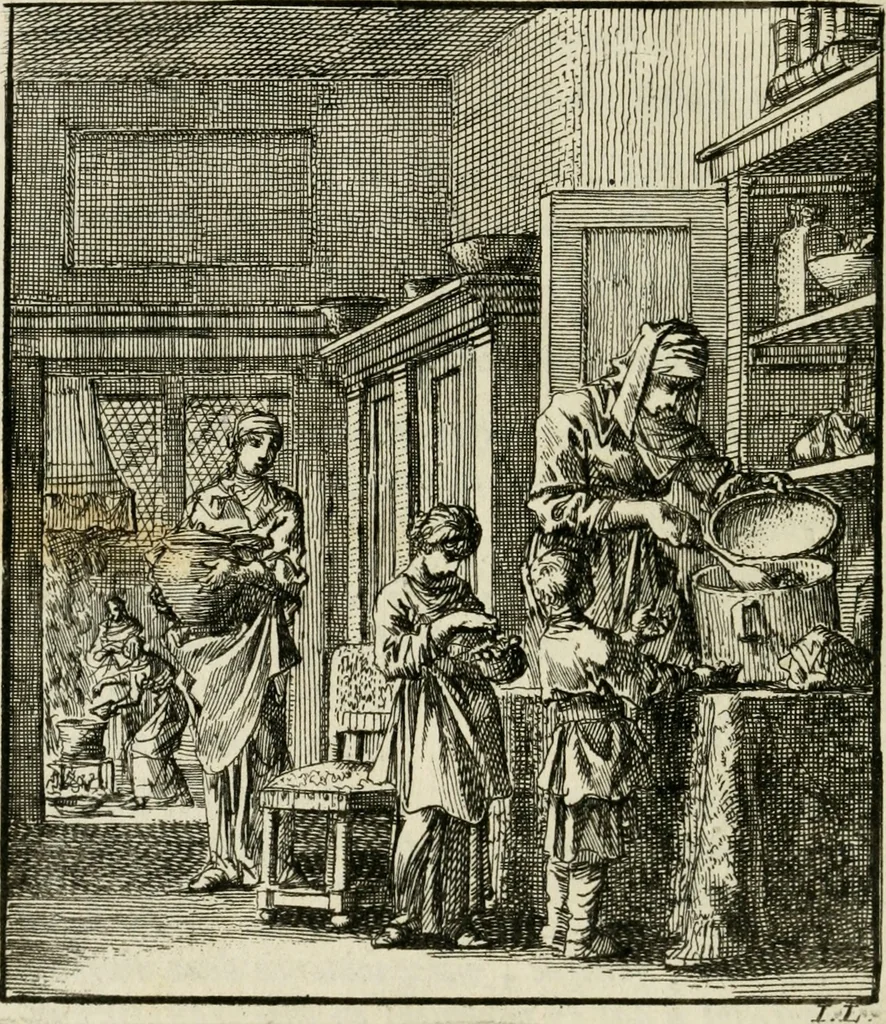 An illustration from Het leerzaam huisraad : vertoond in vyftig konstige figuuren, met godlyke spreuken en stichtelyke verzen, 1731, leaf 113