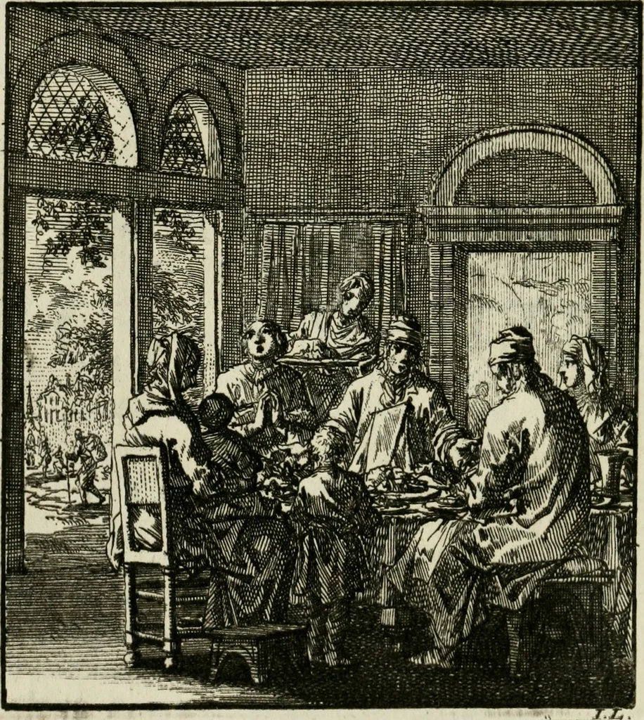 An illustration from Het leerzaam huisraad : vertoond in vyftig konstige figuuren, met godlyke spreuken en stichtelyke verzen, 1731, leaf 15