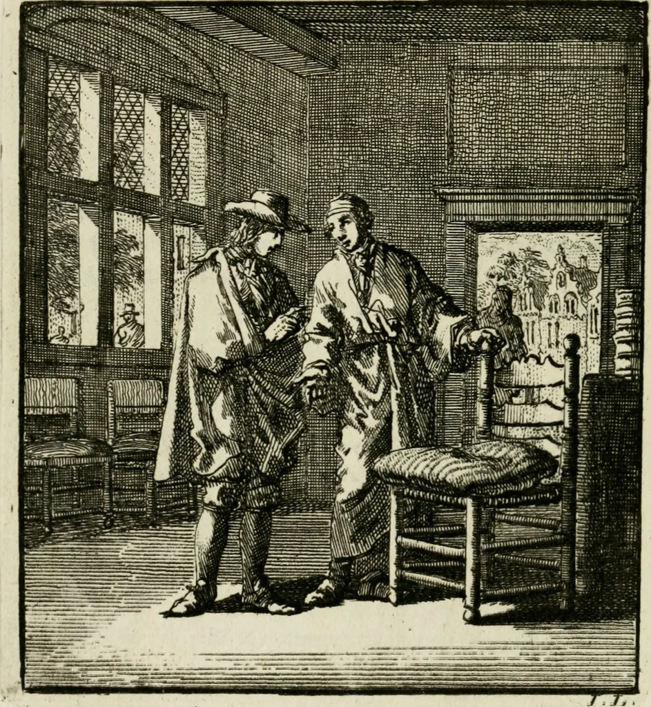 An illustration from Het leerzaam huisraad : vertoond in vyftig konstige figuuren, met godlyke spreuken en stichtelyke verzen, 1731, leaf 19