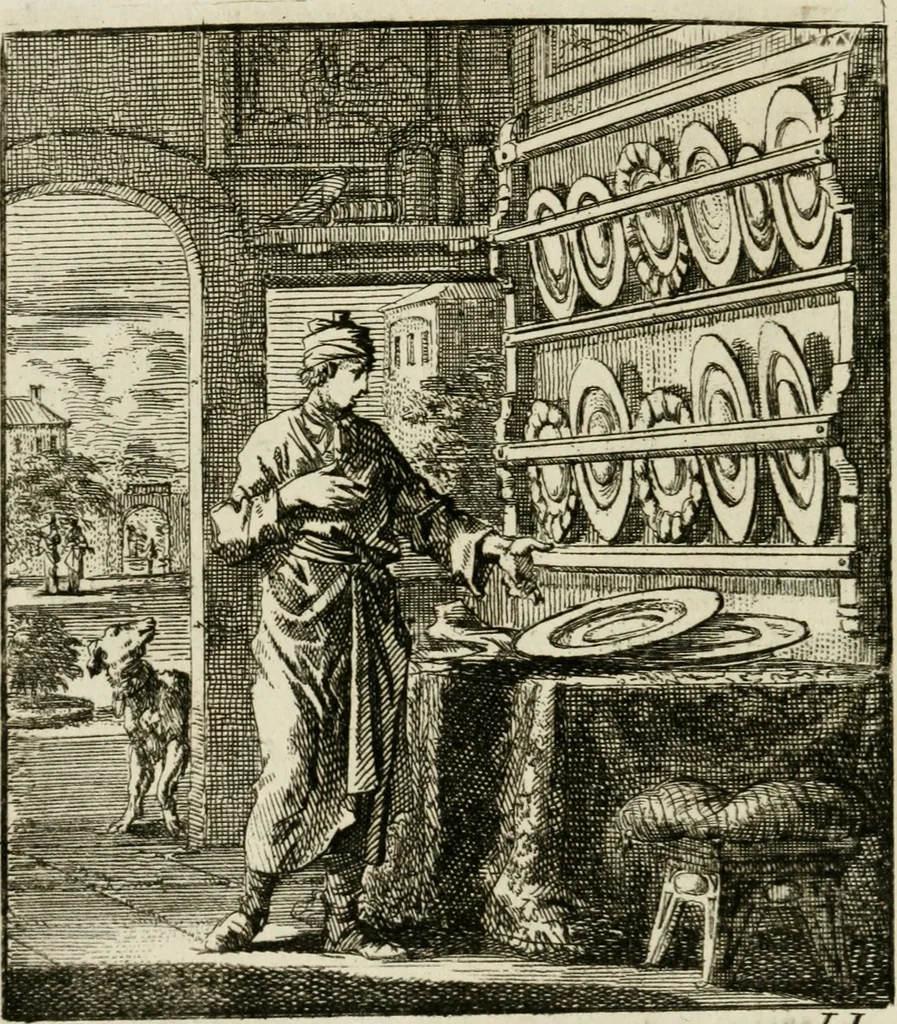 An illustration from Het leerzaam huisraad : vertoond in vyftig konstige figuuren, met godlyke spreuken en stichtelyke verzen, 1731, leaf 51