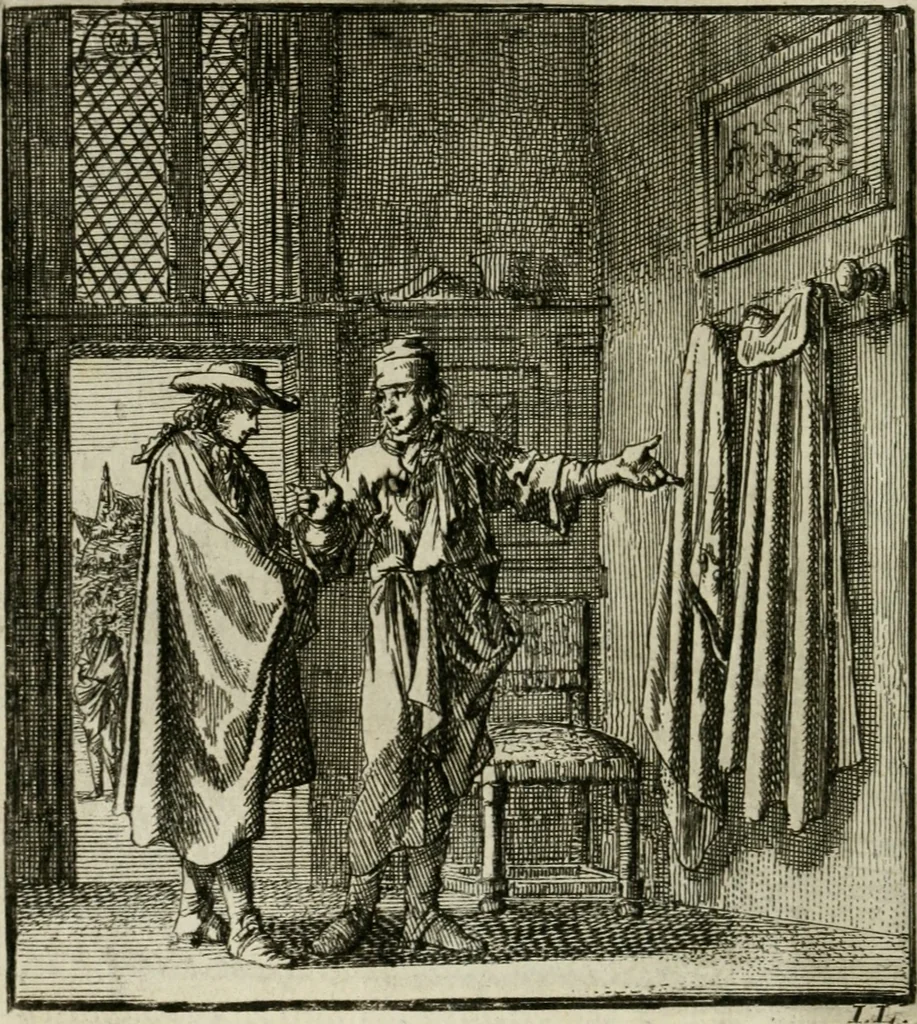 An illustration from Het leerzaam huisraad : vertoond in vyftig konstige figuuren, met godlyke spreuken en stichtelyke verzen, 1731, leaf 73