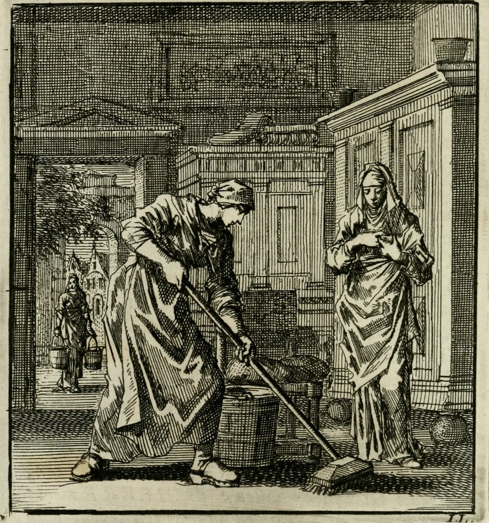 An illustration from Het leerzaam huisraad : vertoond in vyftig konstige figuuren, met godlyke spreuken en stichtelyke verzen, 1731, leaf 87