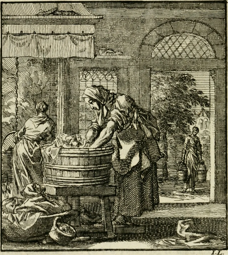 An illustration from Het leerzaam huisraad : vertoond in vyftig konstige figuuren, met godlyke spreuken en stichtelyke verzen, 1731, leaf 97