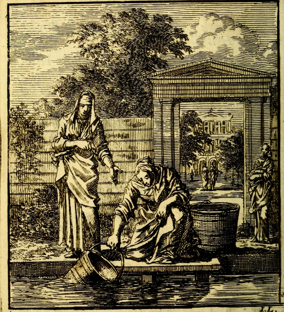 An illustration from Het leezaam huisraad, vertoond in vyftig konstige figuuren, met godlyke spruken en stichtelyke verzen, 1711, leaf 101