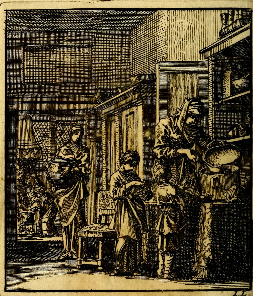 An illustration from Het leezaam huisraad, vertoond in vyftig konstige figuuren, met godlyke spruken en stichtelyke verzen, 1711, leaf 113
