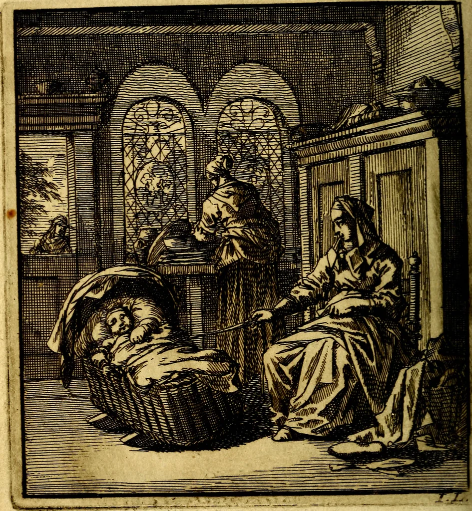 An illustration from Het leezaam huisraad, vertoond in vyftig konstige figuuren, met godlyke spruken en stichtelyke verzen, 1711, leaf 123