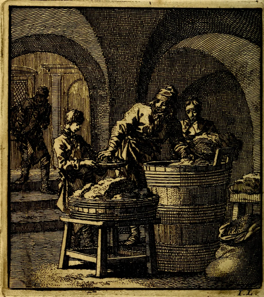 An illustration from Het leezaam huisraad, vertoond in vyftig konstige figuuren, met godlyke spruken en stichtelyke verzen, 1711, leaf 135