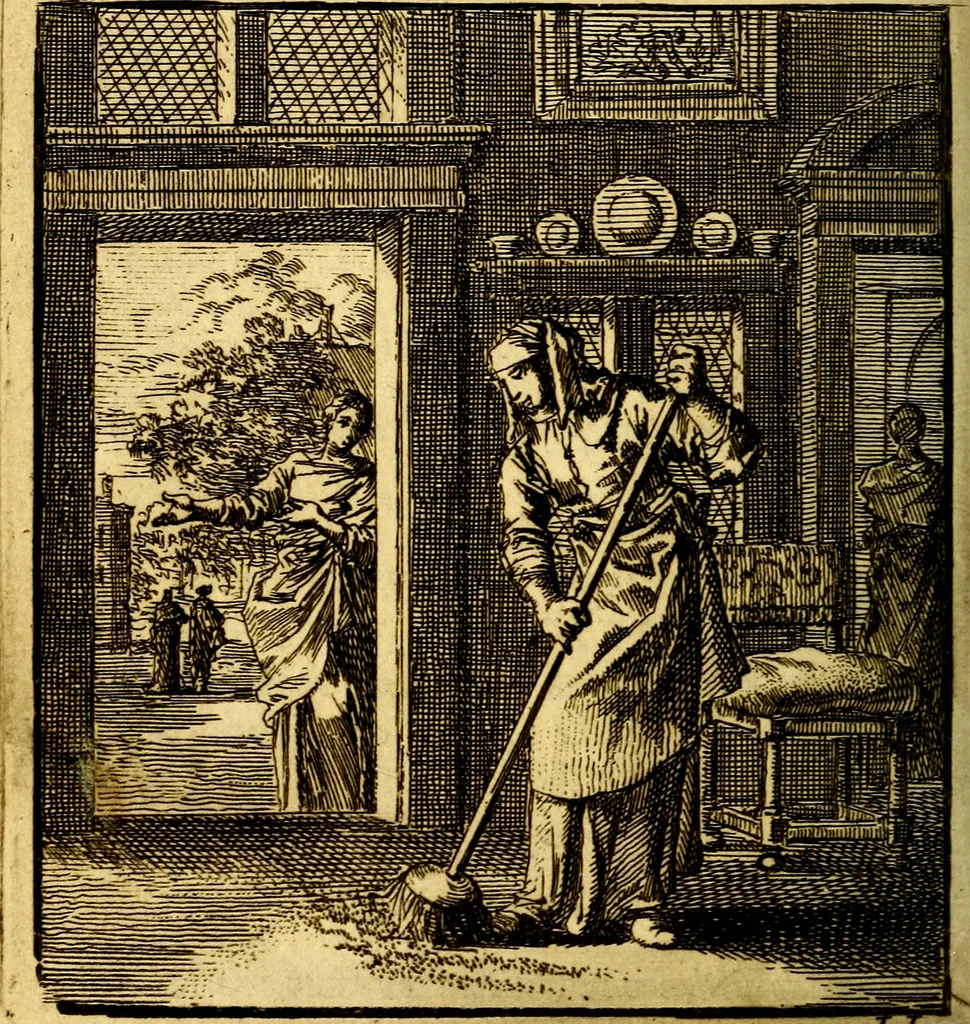 An illustration from Het leezaam huisraad, vertoond in vyftig konstige figuuren, met godlyke spruken en stichtelyke verzen, 1711, leaf 159