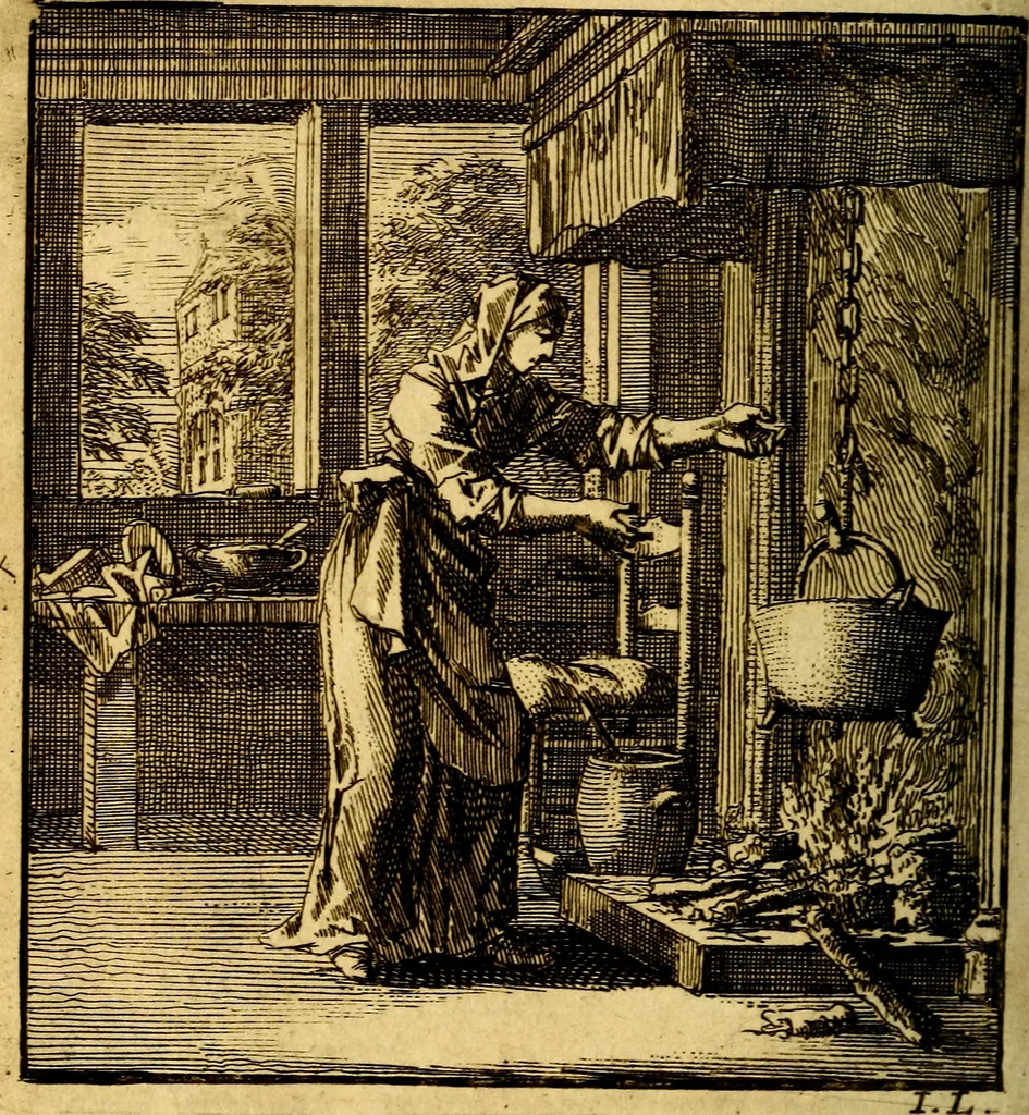 An illustration from Het leezaam huisraad, vertoond in vyftig konstige figuuren, met godlyke spruken en stichtelyke verzen, 1711, leaf 181