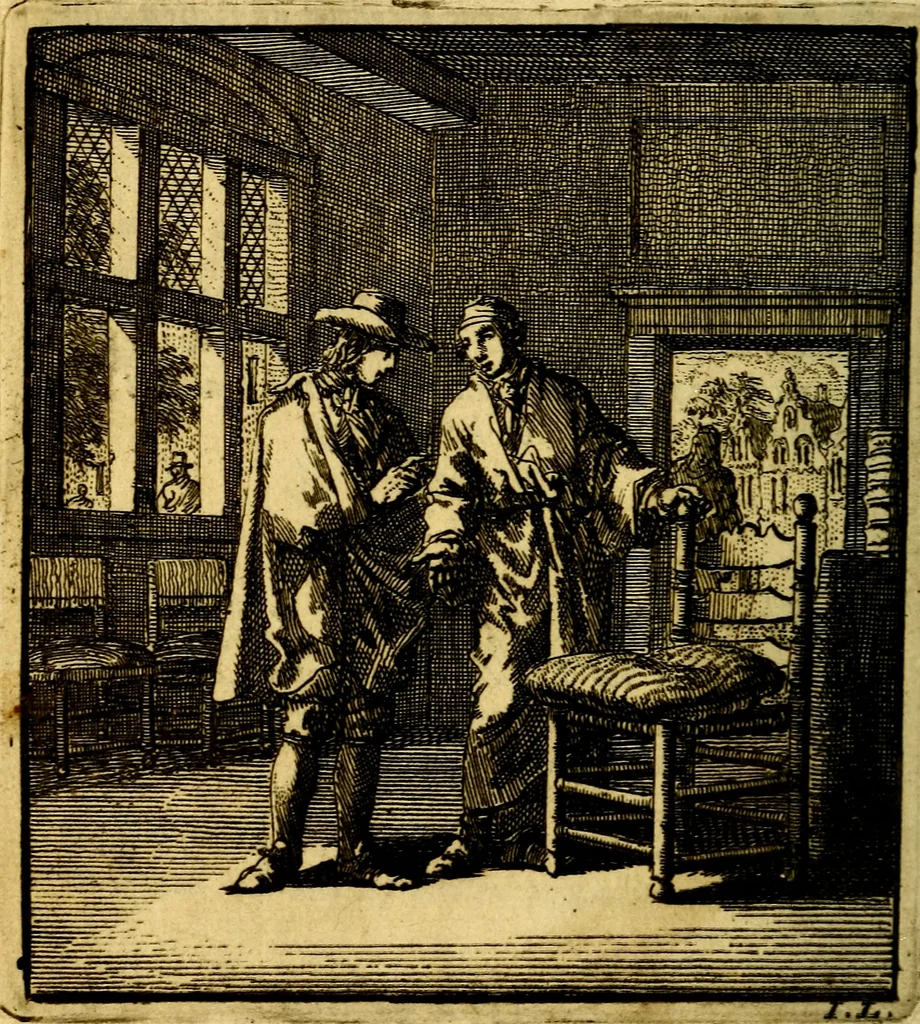 An illustration from Het leezaam huisraad, vertoond in vyftig konstige figuuren, met godlyke spruken en stichtelyke verzen, 1711, leaf 19