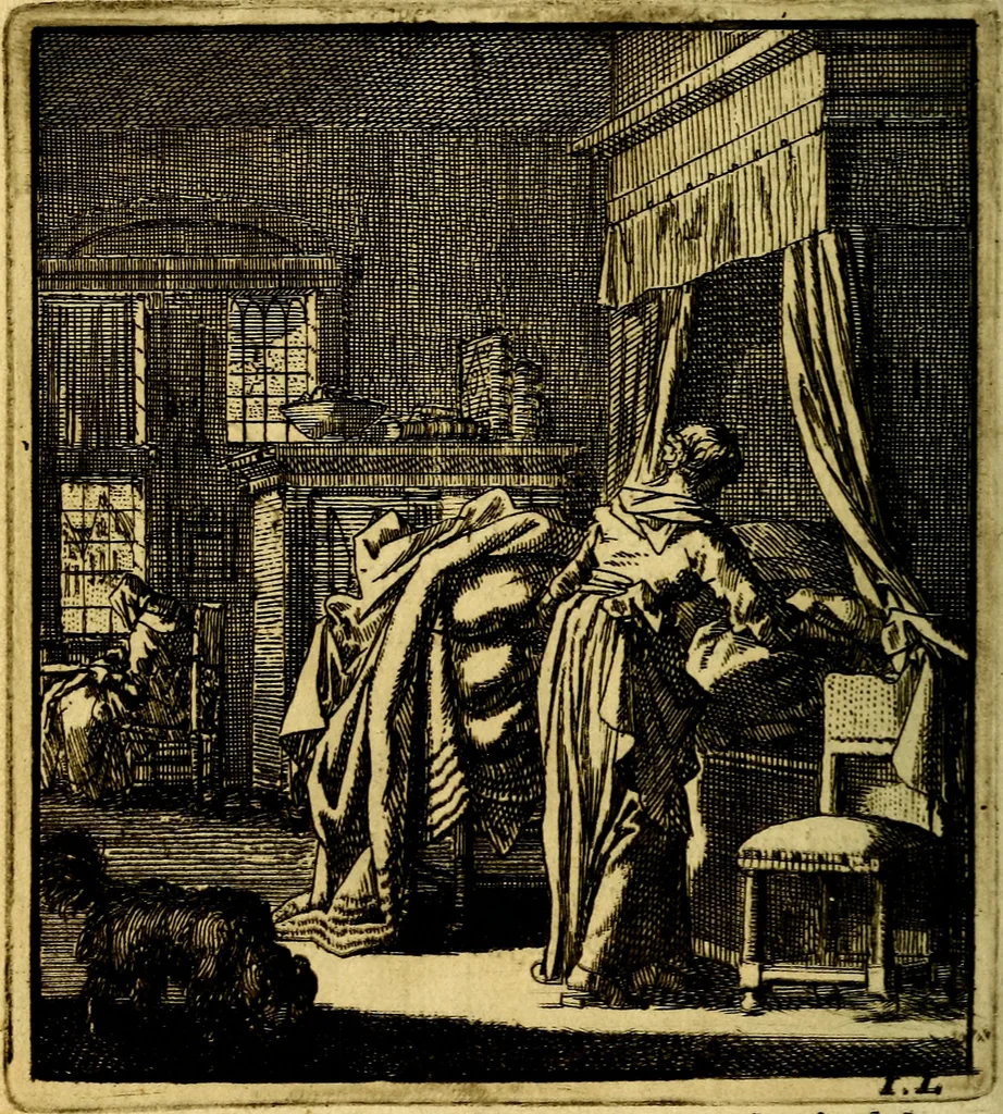 An illustration from Het leezaam huisraad, vertoond in vyftig konstige figuuren, met godlyke spruken en stichtelyke verzen, 1711, leaf 21
