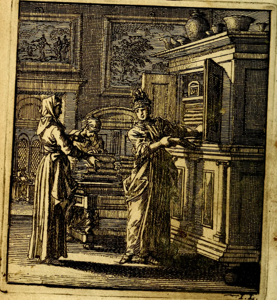 An illustration from Het leezaam huisraad, vertoond in vyftig konstige figuuren, met godlyke spruken en stichtelyke verzen, 1711, leaf 35