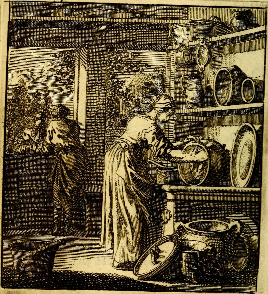 An illustration from Het leezaam huisraad, vertoond in vyftig konstige figuuren, met godlyke spruken en stichtelyke verzen, 1711, leaf 47