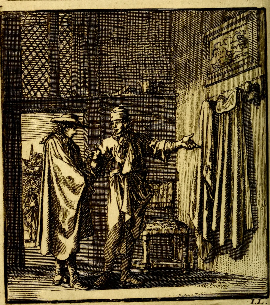 An illustration from Het leezaam huisraad, vertoond in vyftig konstige figuuren, met godlyke spruken en stichtelyke verzen, 1711, leaf 73
