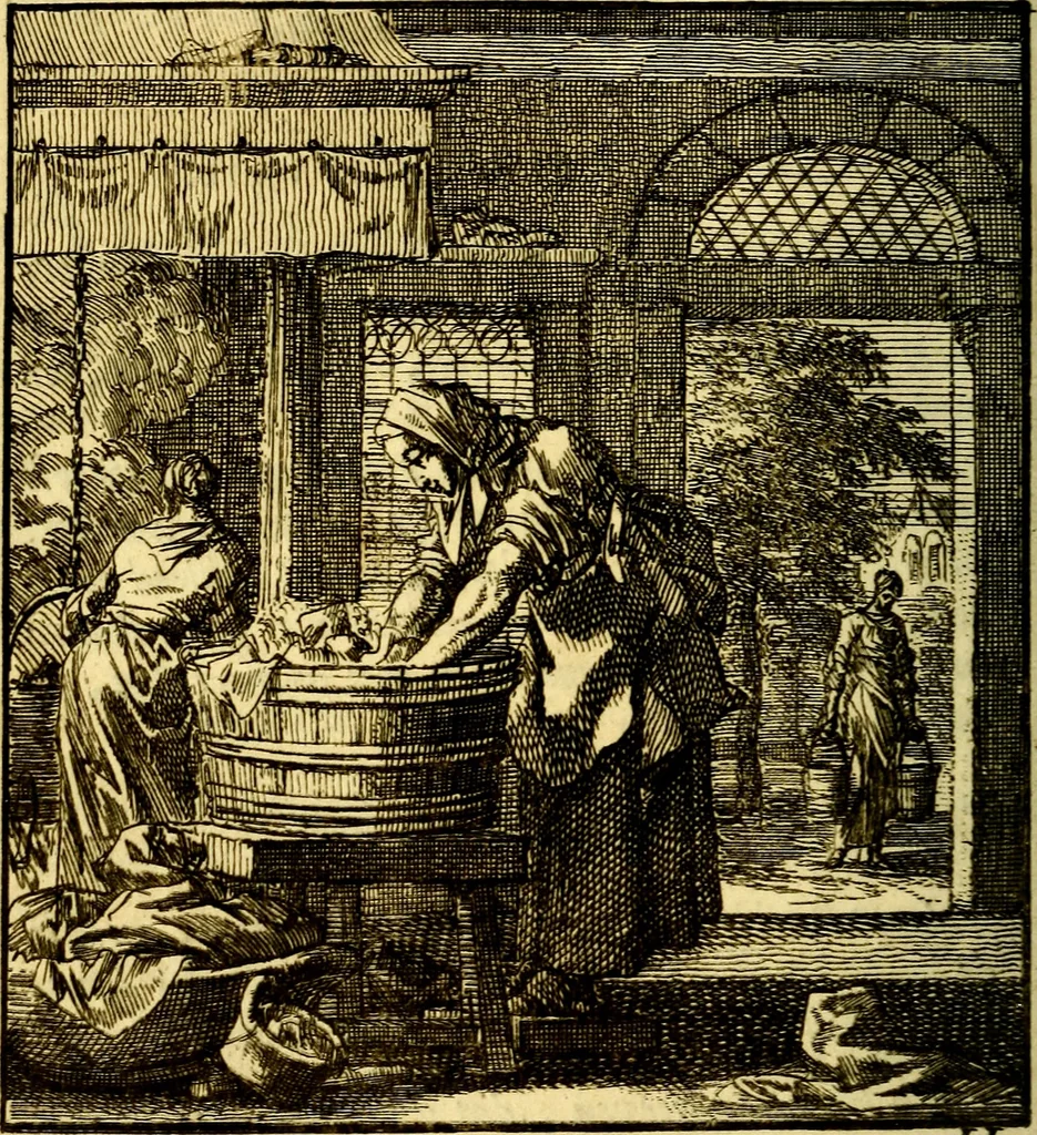 An illustration from Het leezaam huisraad, vertoond in vyftig konstige figuuren, met godlyke spruken en stichtelyke verzen, 1711, leaf 97