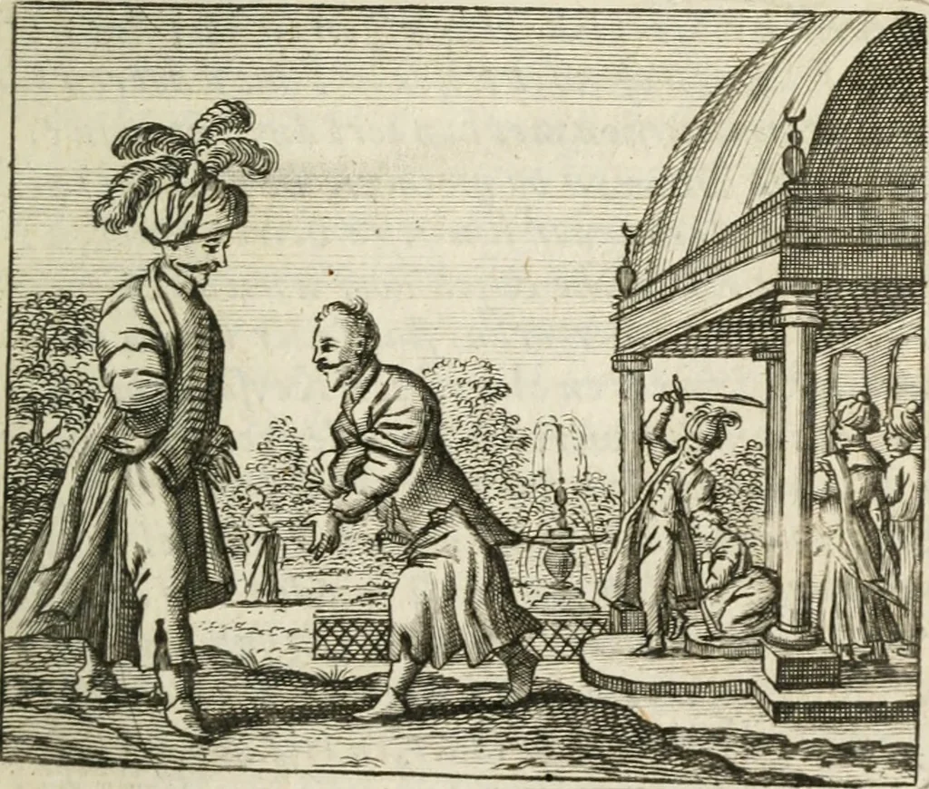 An illustration from Het masker vande wereldt afgetrocken, 1733, leaf 154