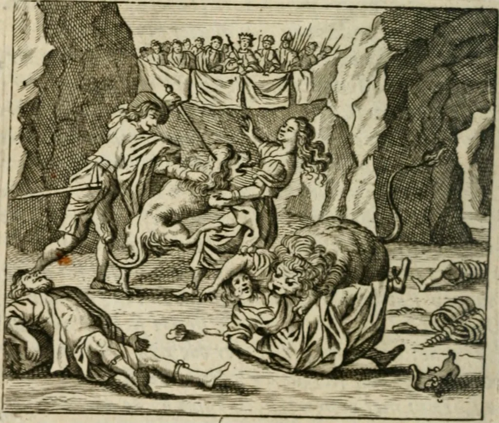 An illustration from Het masker vande wereldt afgetrocken, 1733, leaf 231