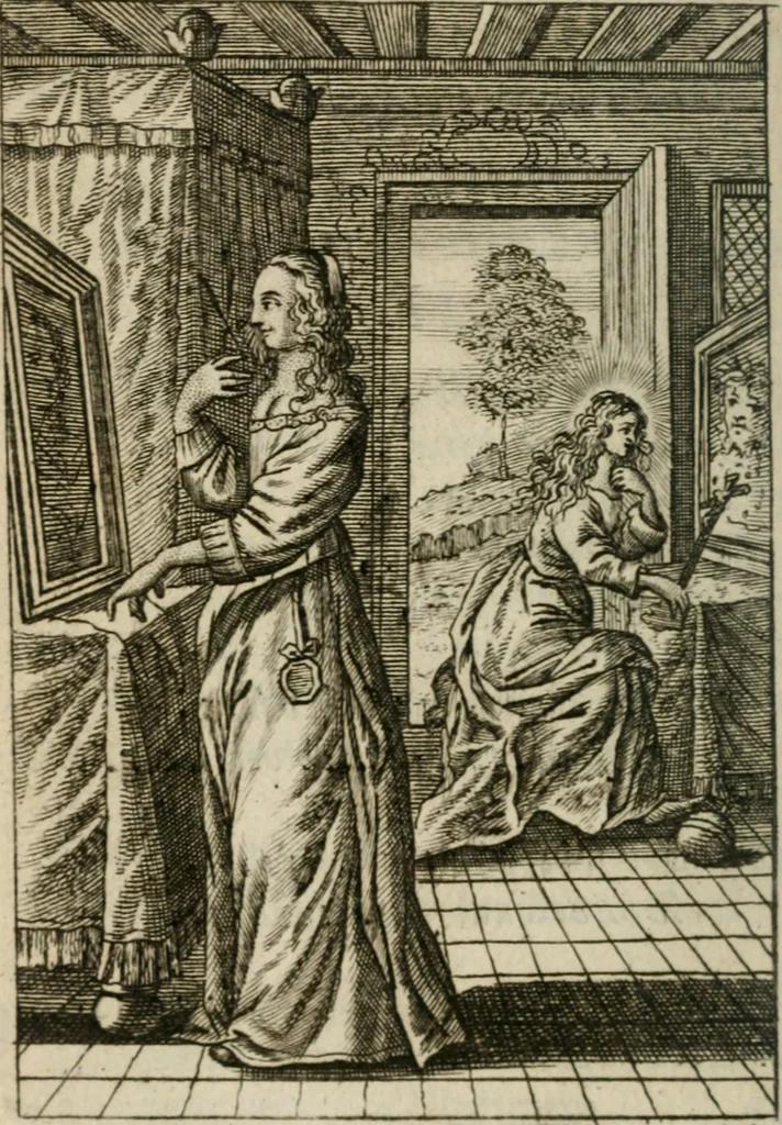 An illustration from Het masker vande wereldt afgetrocken, 1733, leaf 313