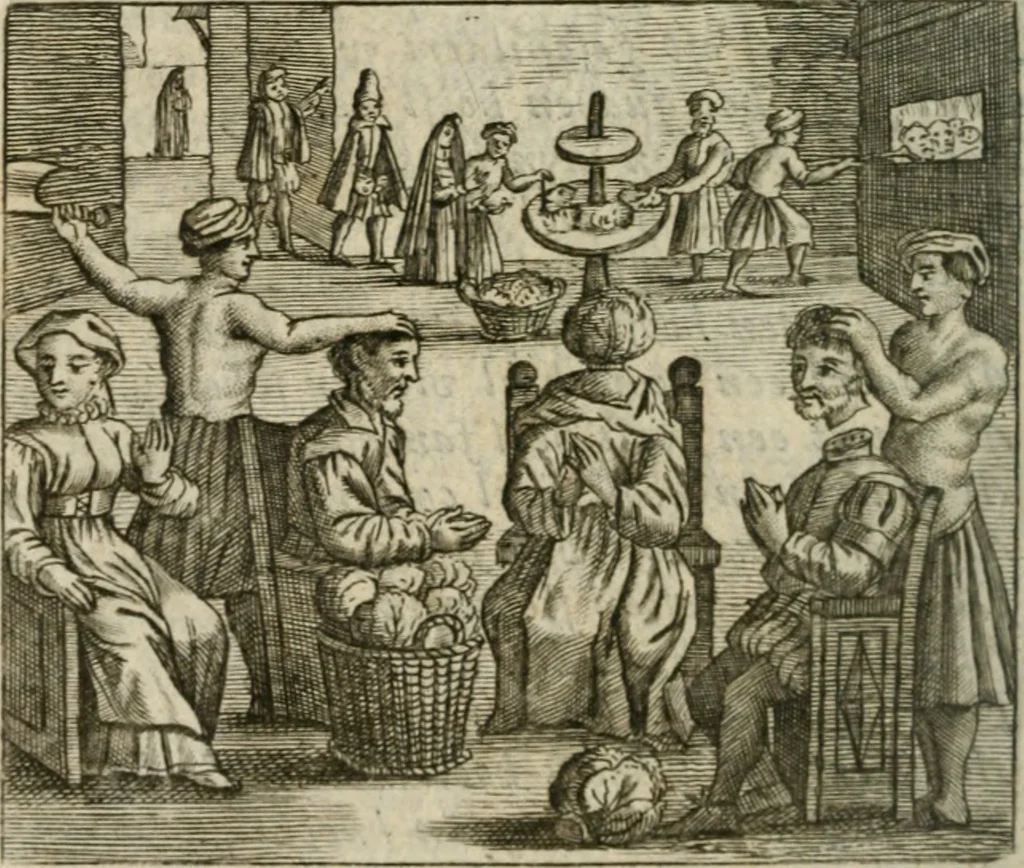 An illustration from Het masker vande wereldt afgetrocken, 1733, leaf 367