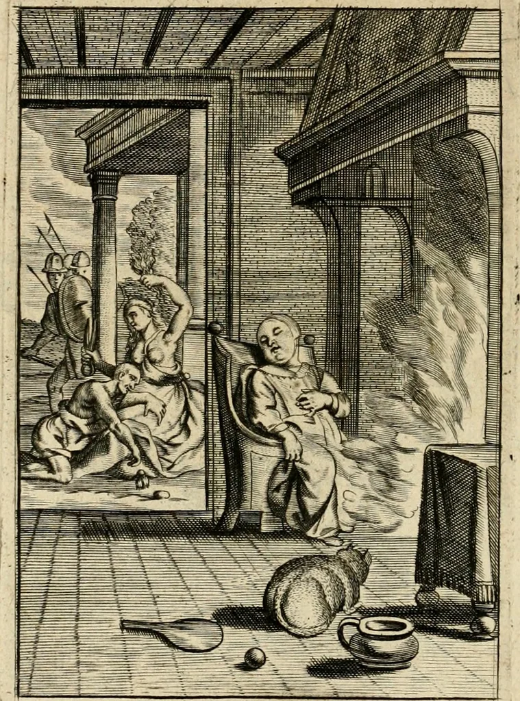 An illustration from Het masker vande wereldt, 1646, leaf 151