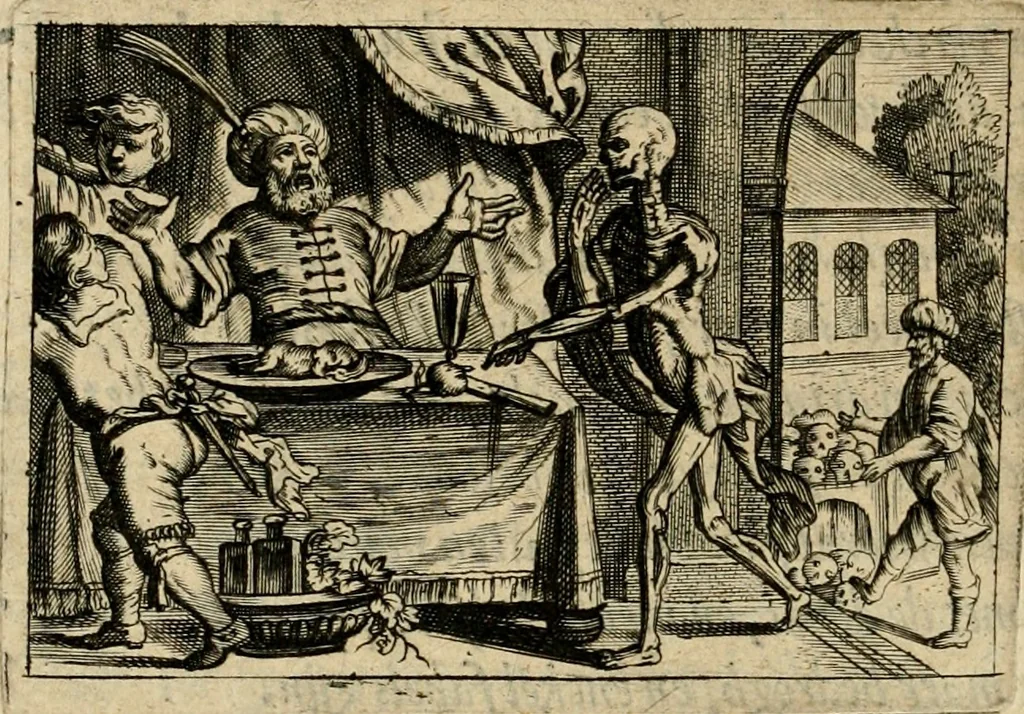 An illustration from Het masker vande wereldt, 1646, leaf 275