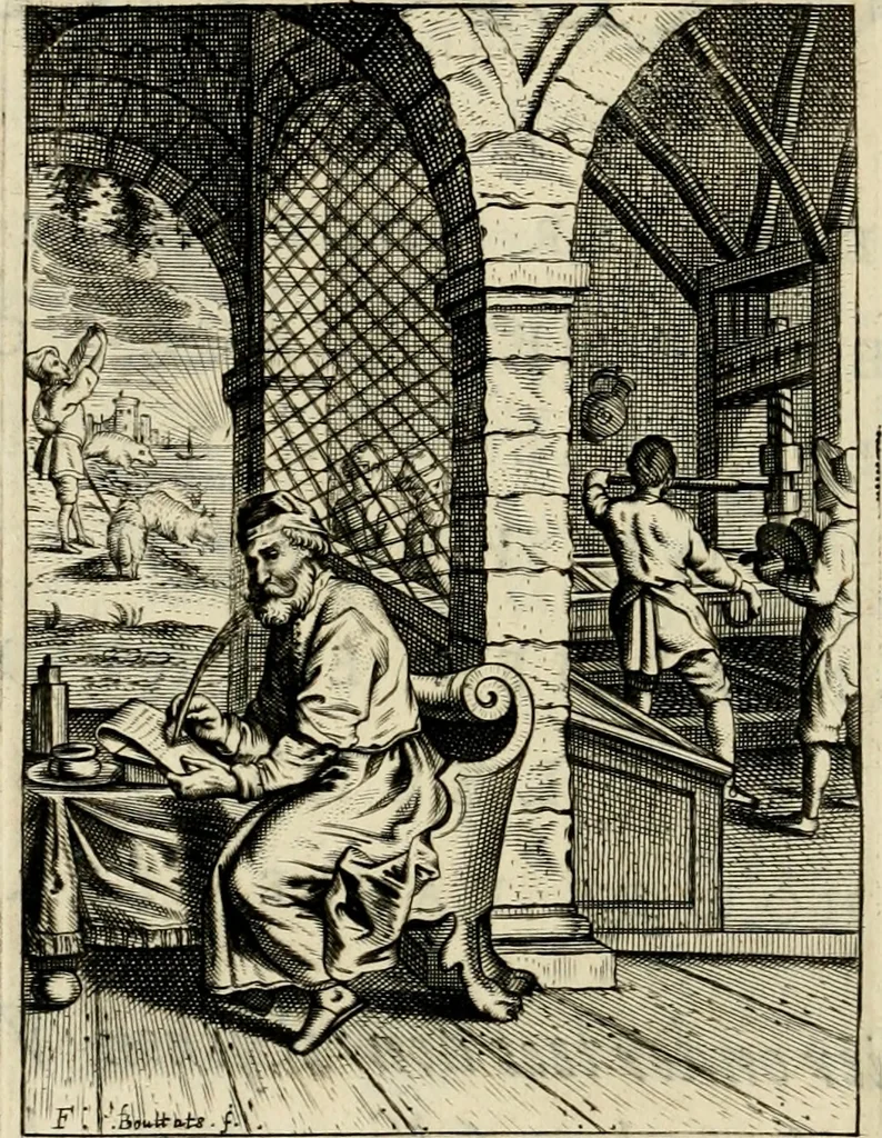 An illustration from Het masker vande wereldt, 1646, leaf 77