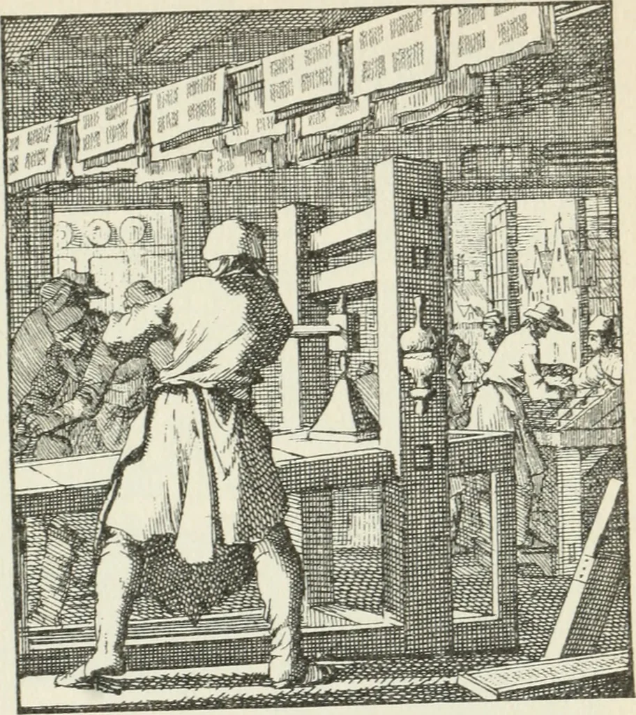 An illustration from Het menselyk bedryf, 1694, leaf 128