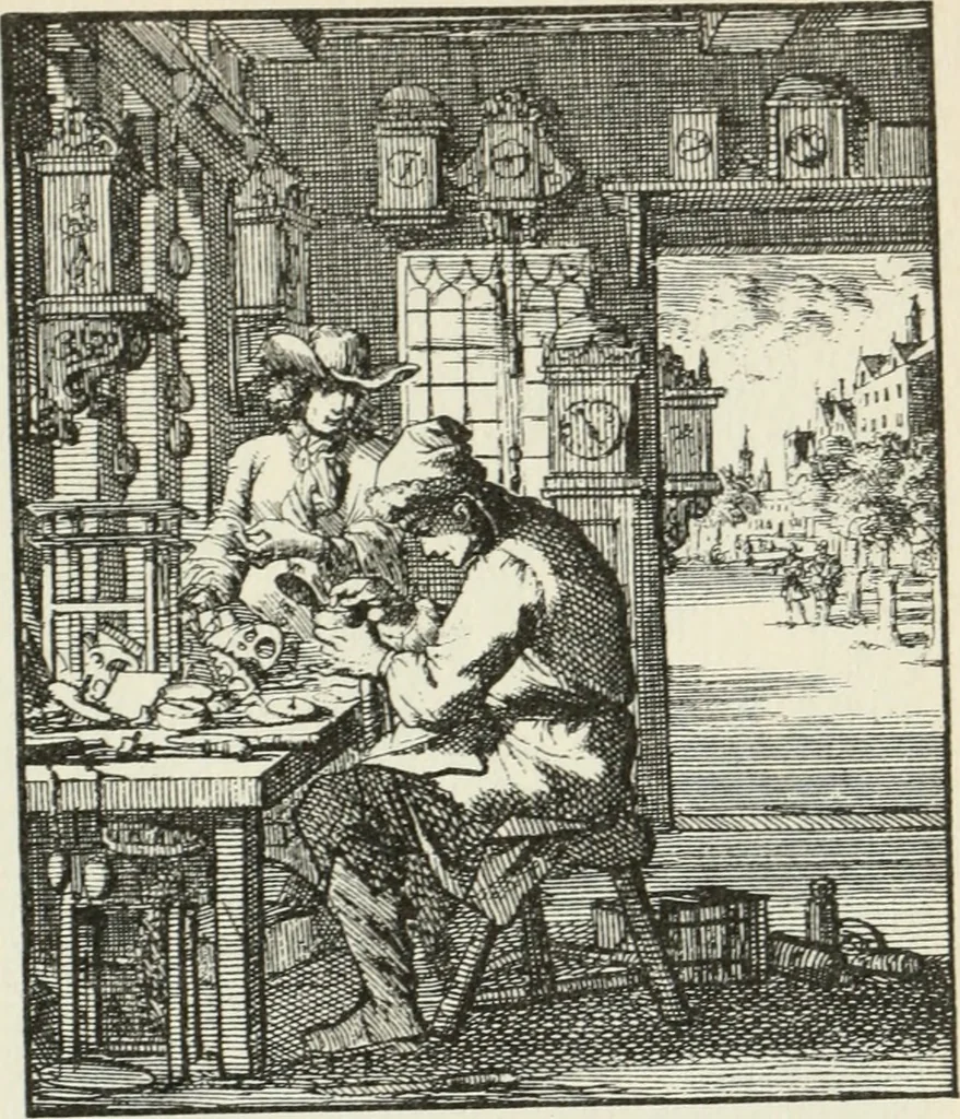 An illustration from Het menselyk bedryf, 1694, leaf 136