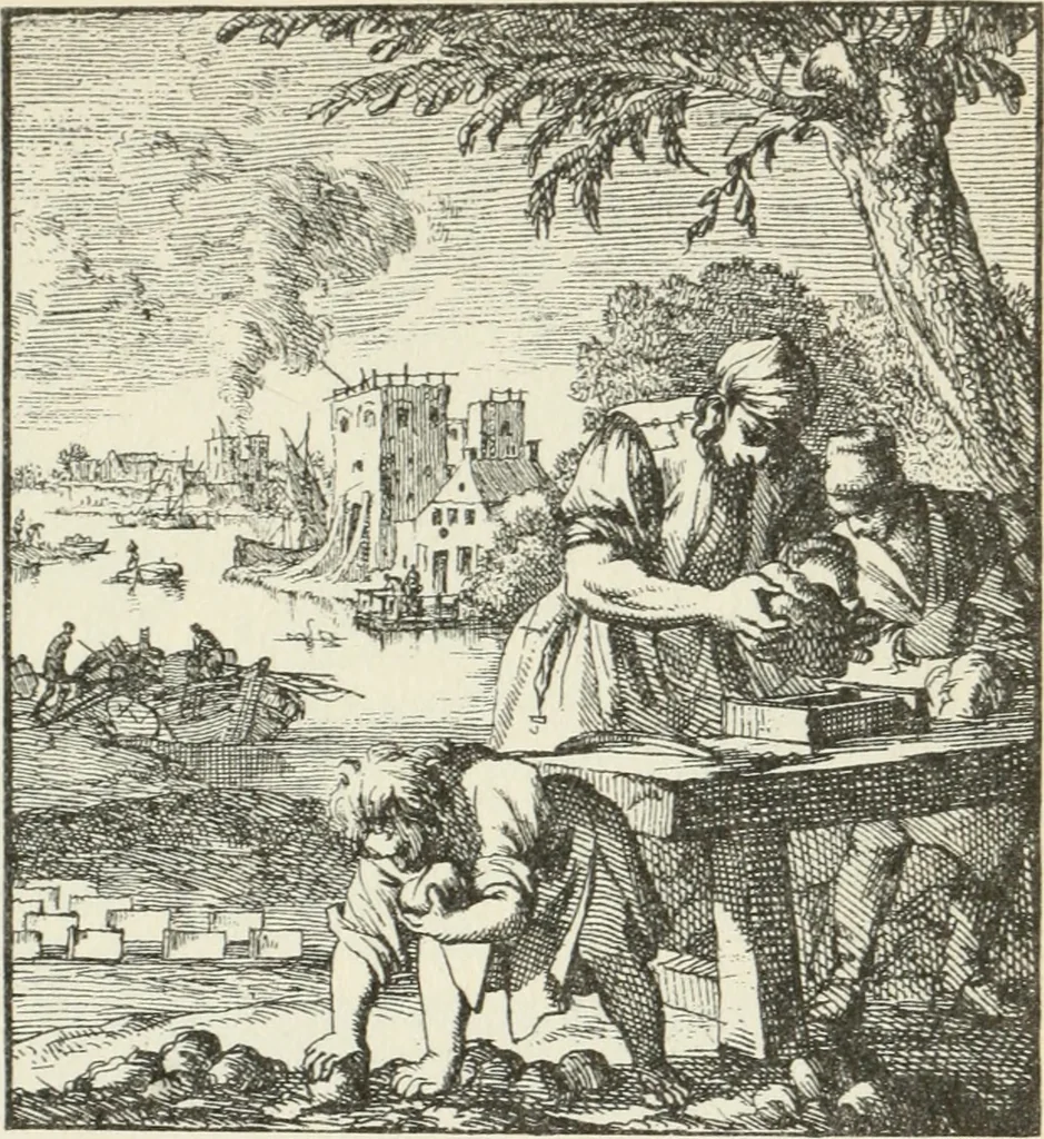 An illustration from Het menselyk bedryf, 1694, leaf 148