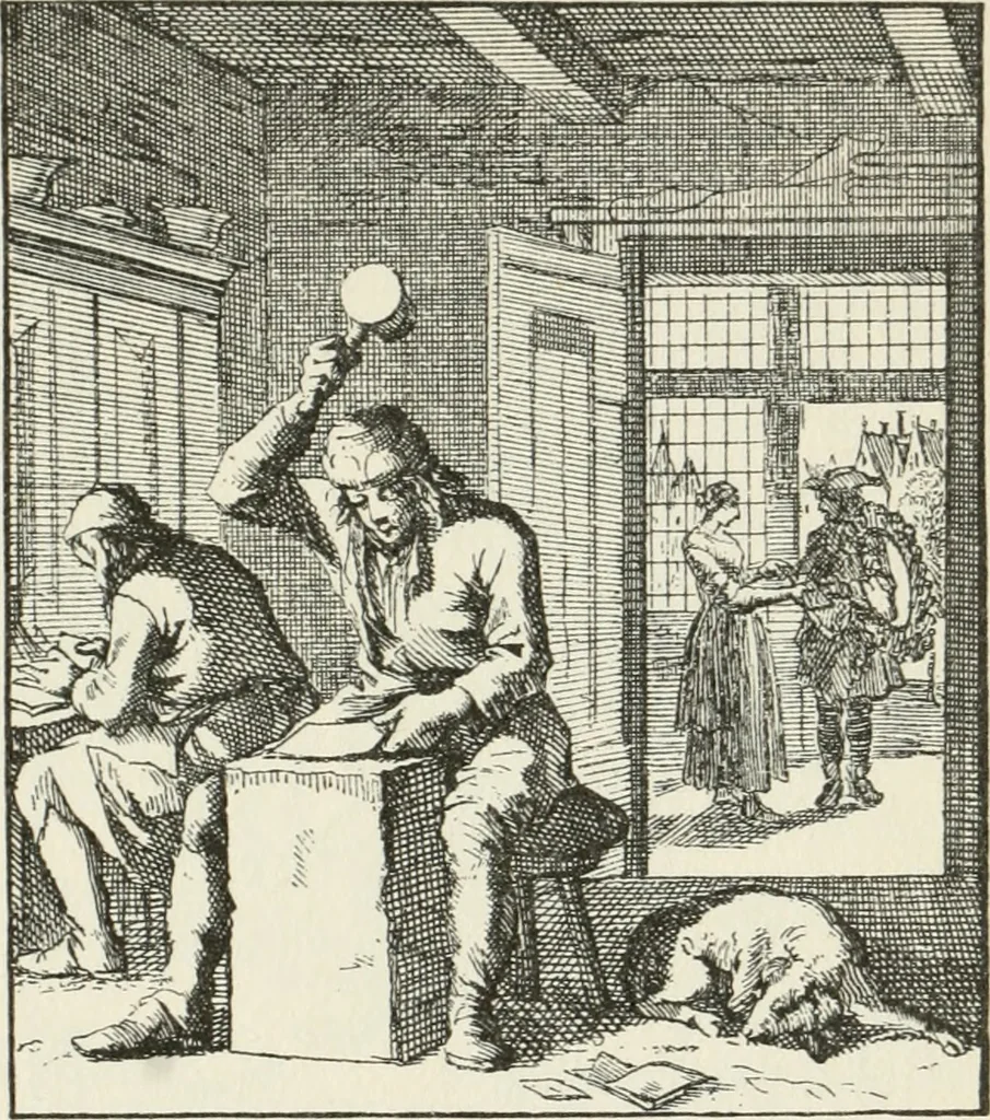 An illustration from Het menselyk bedryf, 1694, leaf 160